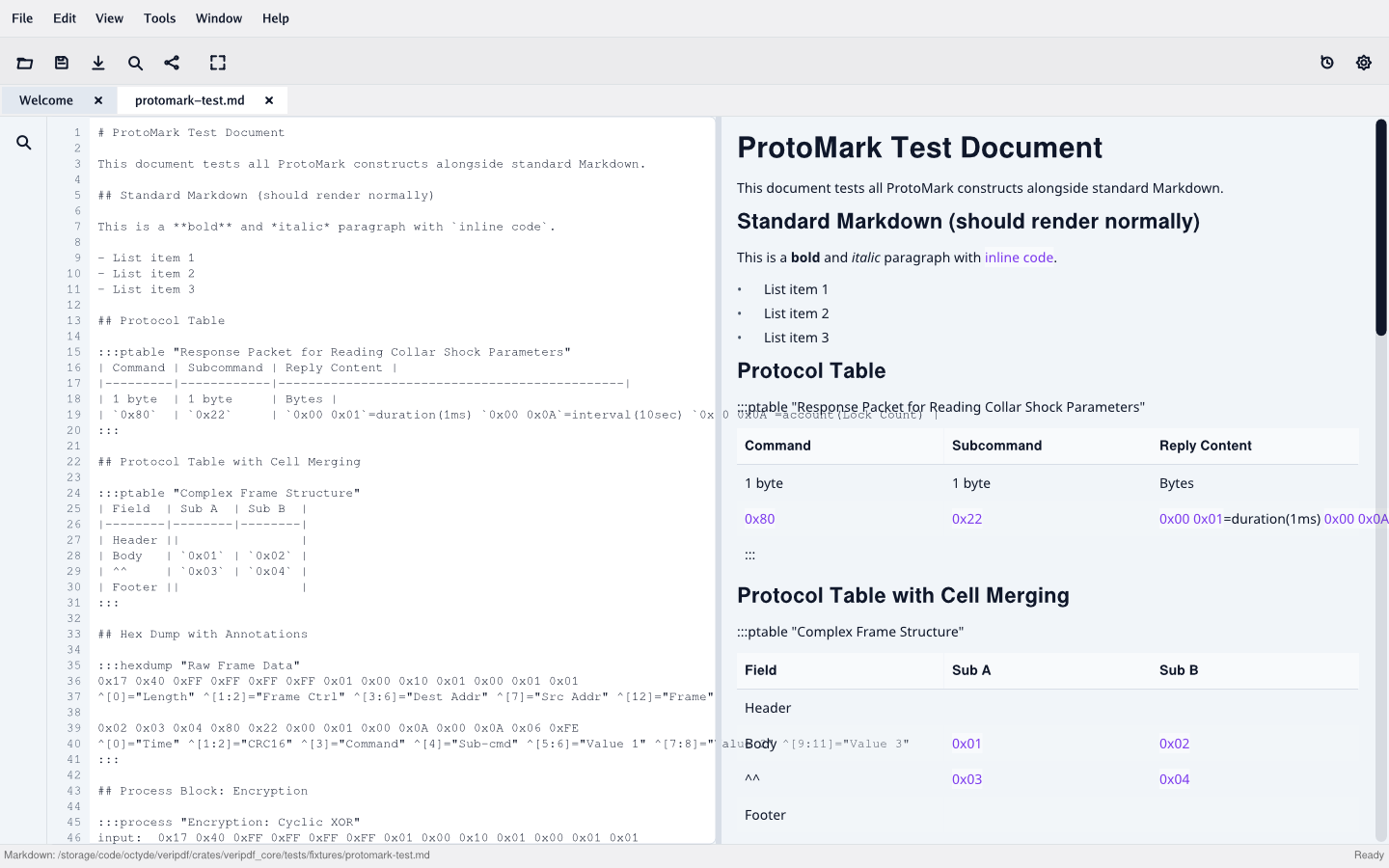Markdown editor with live preview in VeriPDF